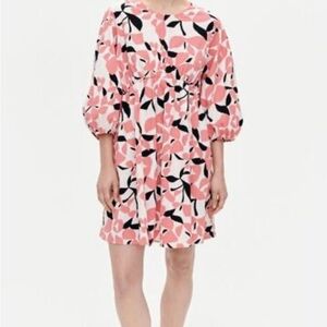 Marimekko Pink and Black Floral Backless Dress
